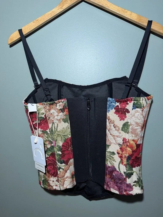 COMMENSE Floral Tapestry Corset Top - Size M - Picture 4 of 8